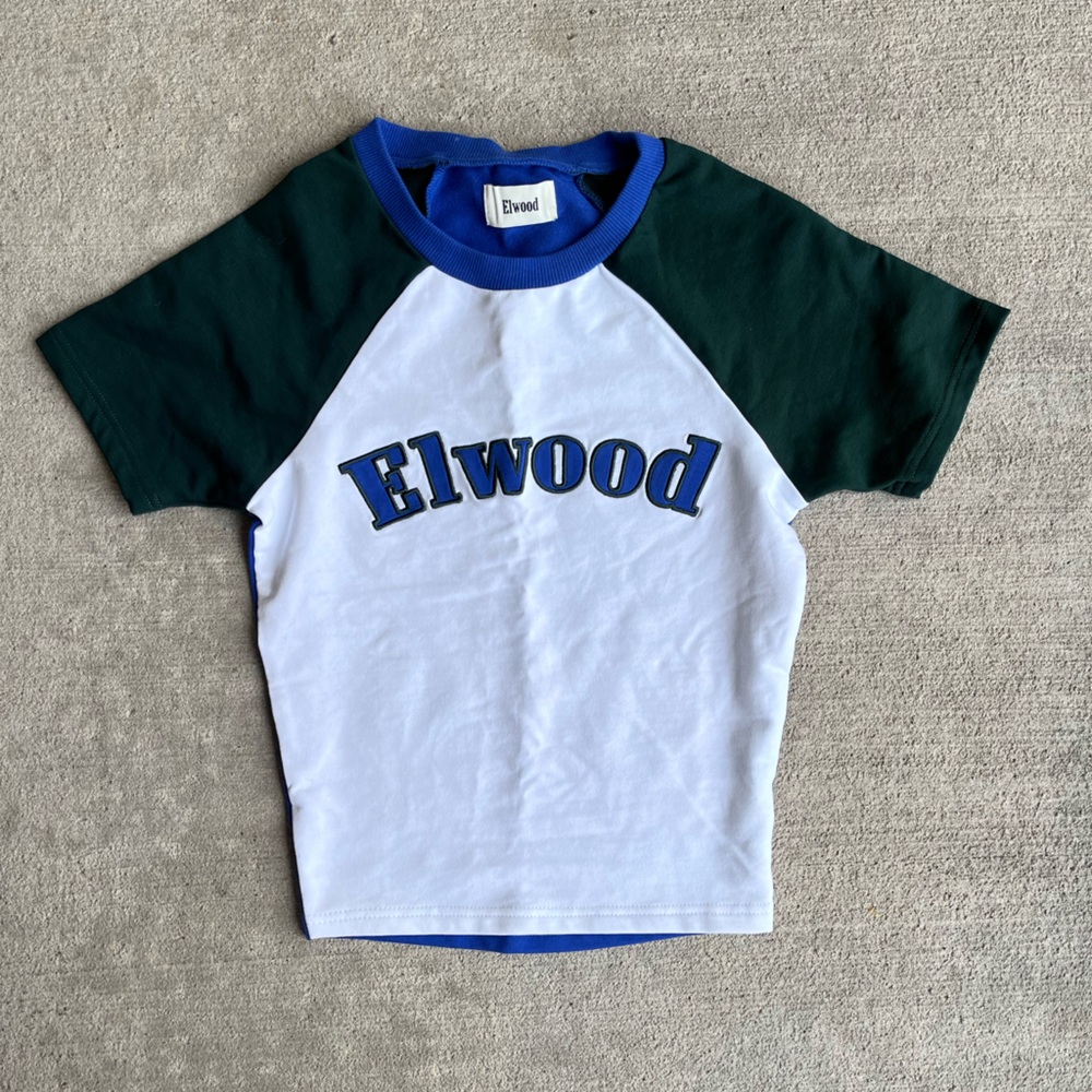 Elwood White & Green Short Sleeve Raglan Tee